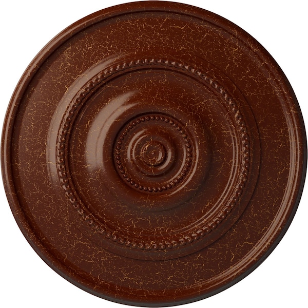 Ekena Millwork Dylar Ceiling Medallion (Fits Canopies up to 6 1/4"), 30"OD x 2 1/4"P, Burnished Mahogany Crackle CM30DYBMC - main